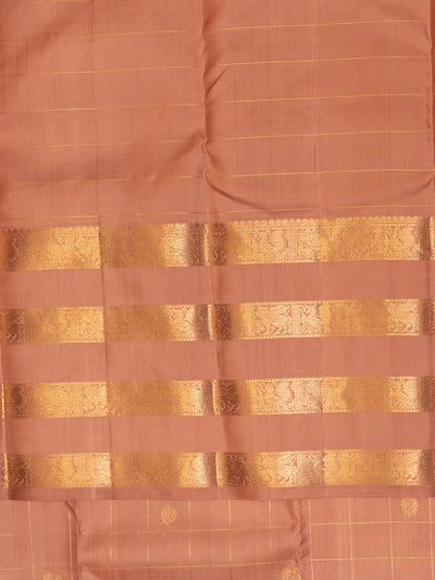 Salmon pink traditional pure Kanchipuram silk saree