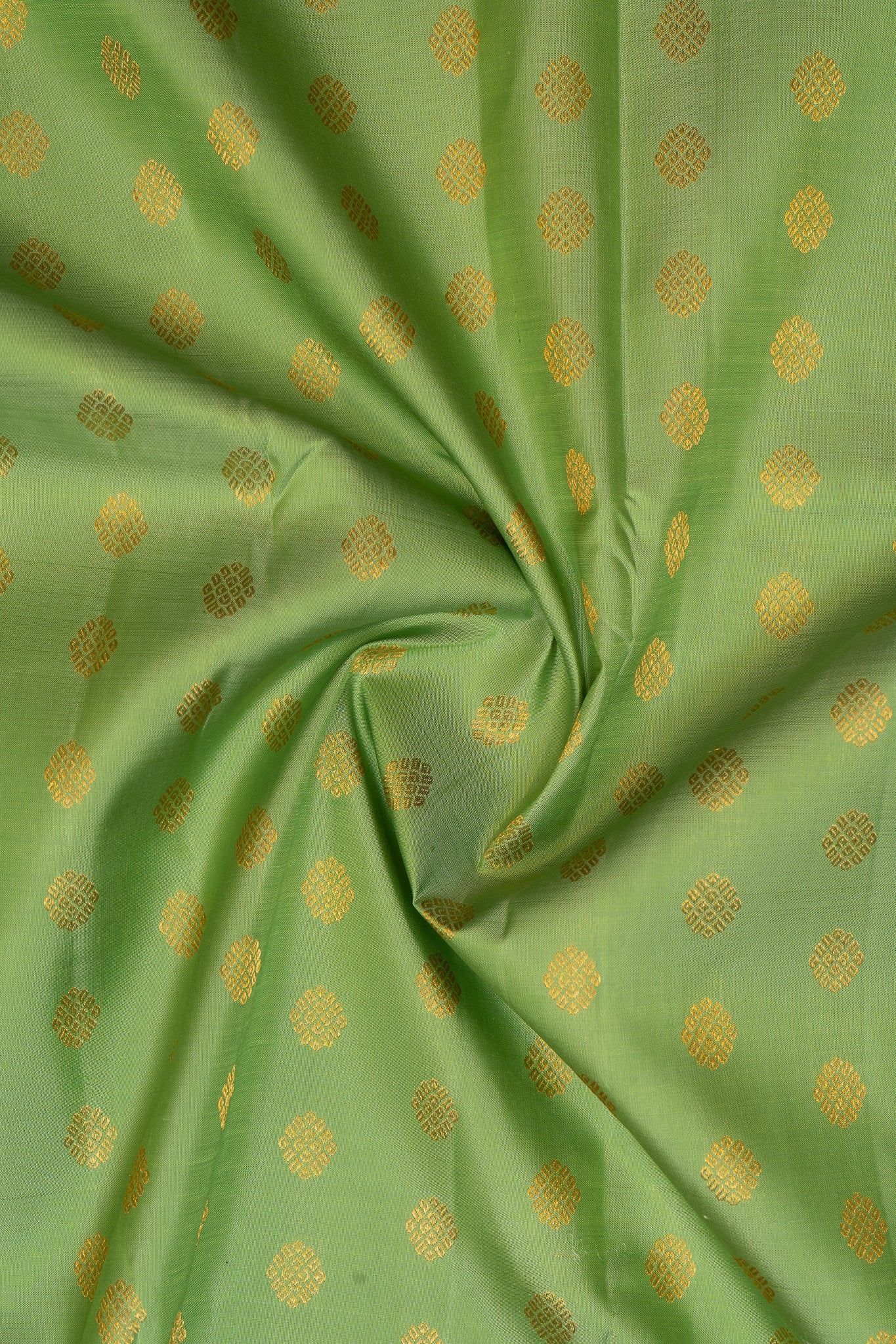 Fern Green and Orange Pure Zari Kanchipuram Silk Saree - Clio Silks