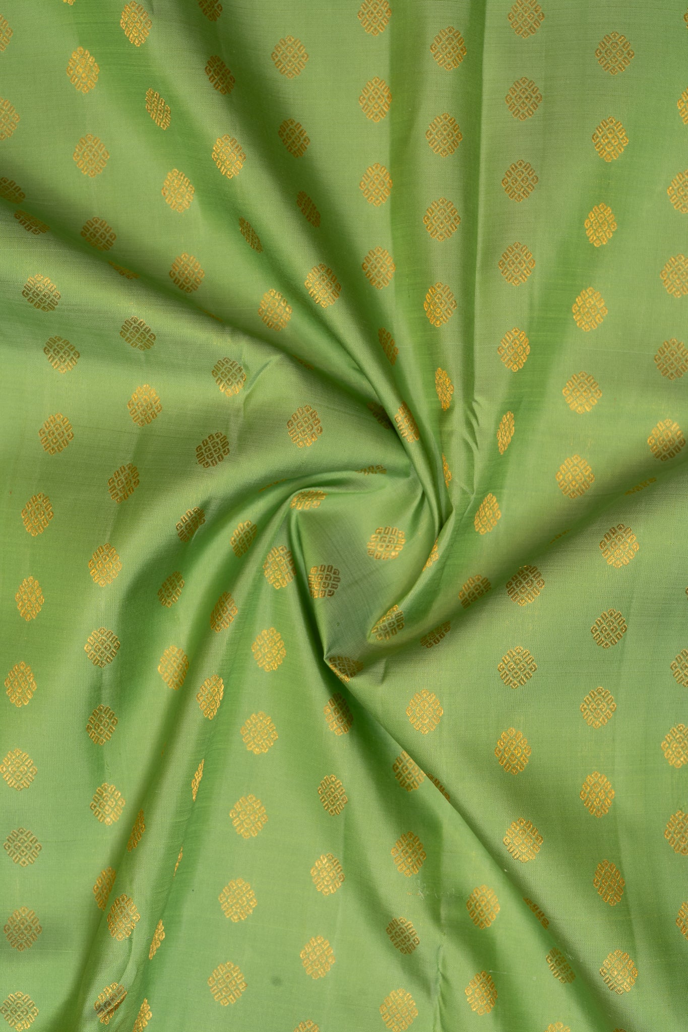 Fern Green and Orange Pure Zari Kanchipuram Silk Saree - Clio Silks