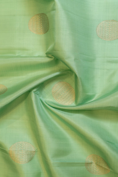 Turquoise green pastel pure Kanchipuram Silk saree