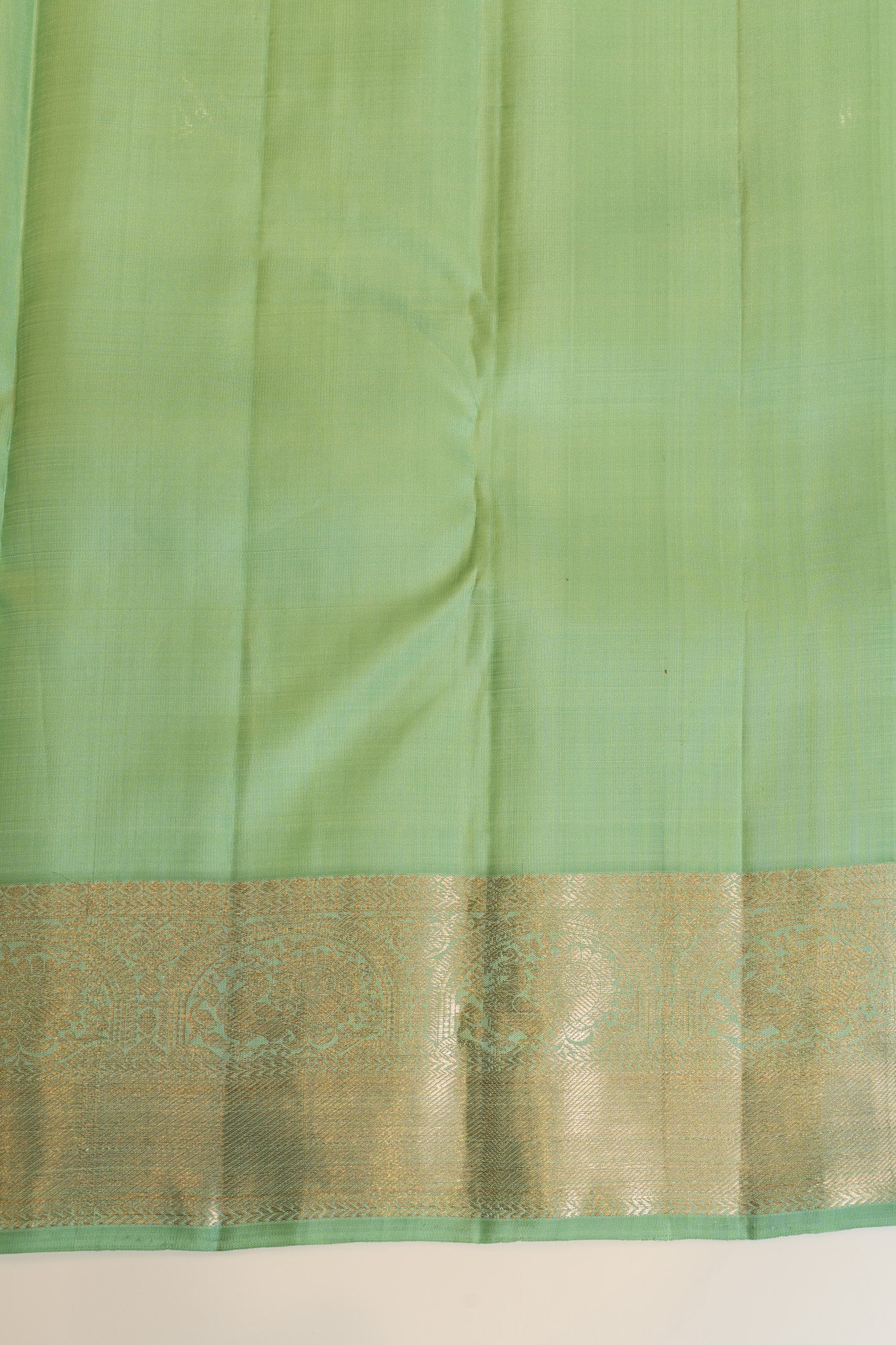 Turquoise green pastel pure Kanchipuram Silk saree