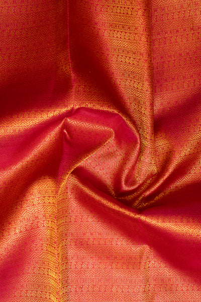 Magenta Shot Color Paisley Brocade Pure Kanchipuram Silk Saree 