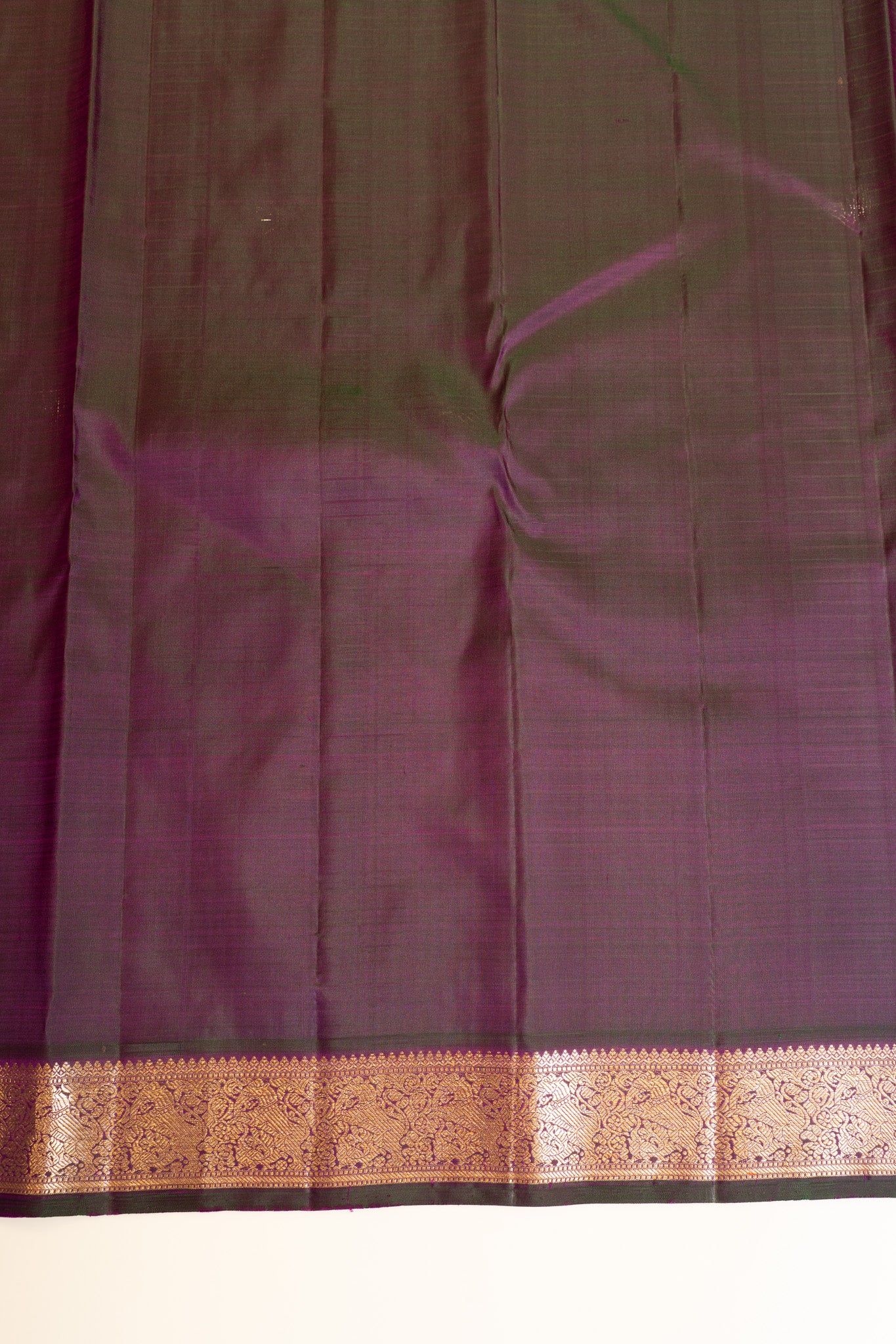 Purple zari stripes brocade ‪pure Kanchipuram silk saree