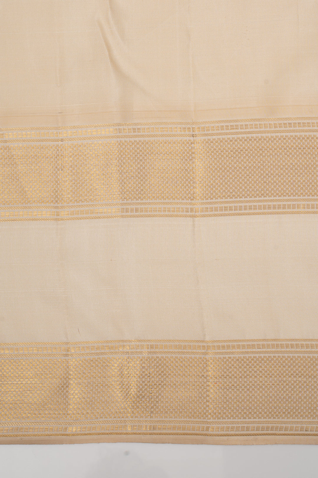 Peacock Blue and Ivory Traditional Pure Kanchipuram Silk Saree