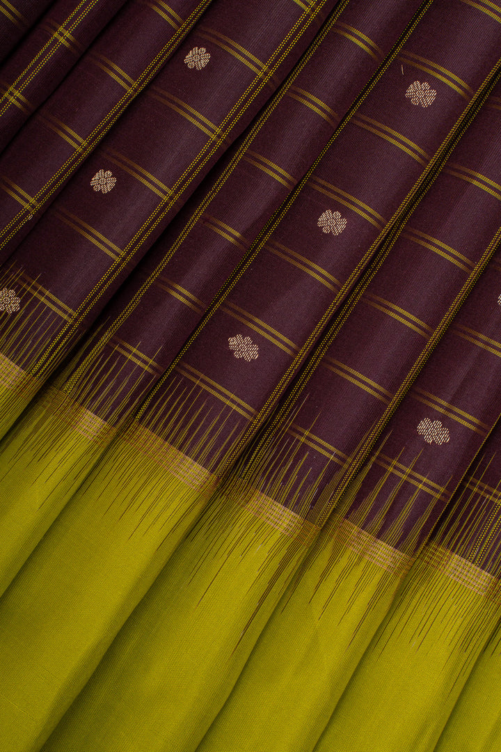 Purple and Green Pure Soft Silk Saree