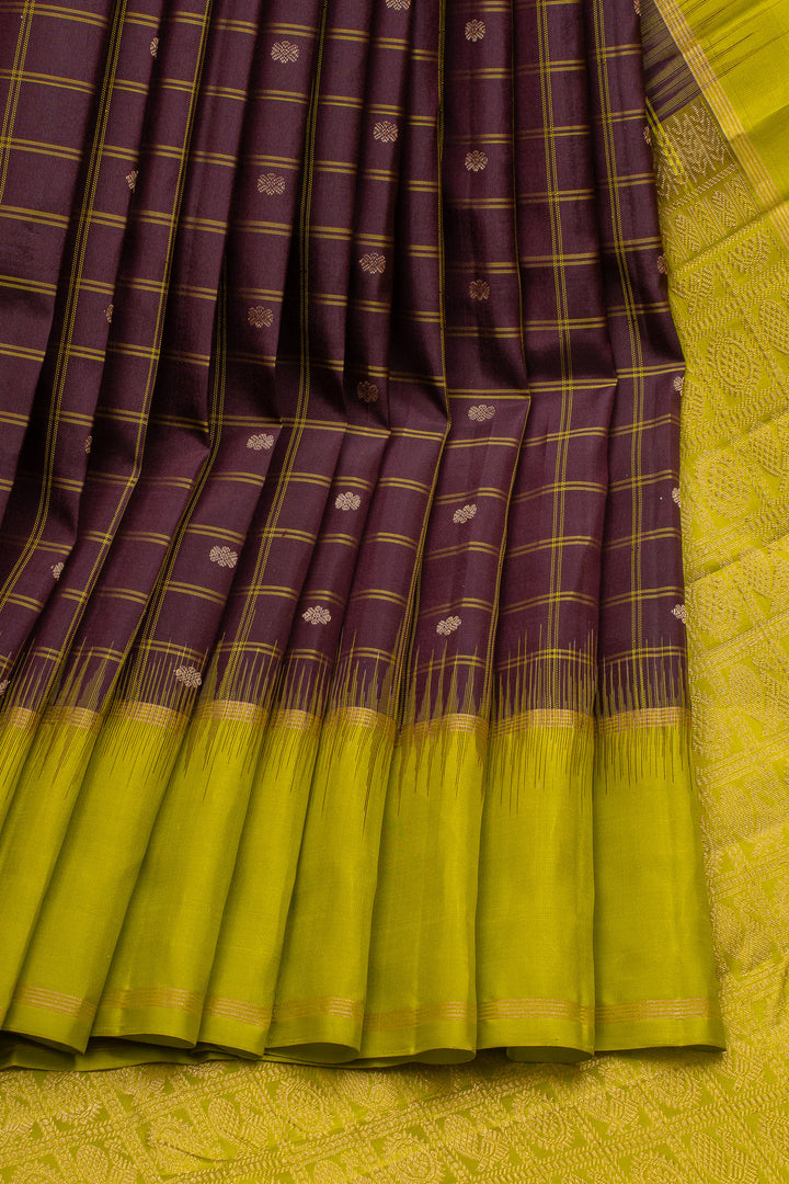 Purple and Green Pure Soft Silk Saree