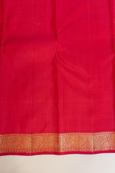 Reddish orange brocade pure Kanchipuram silk saree