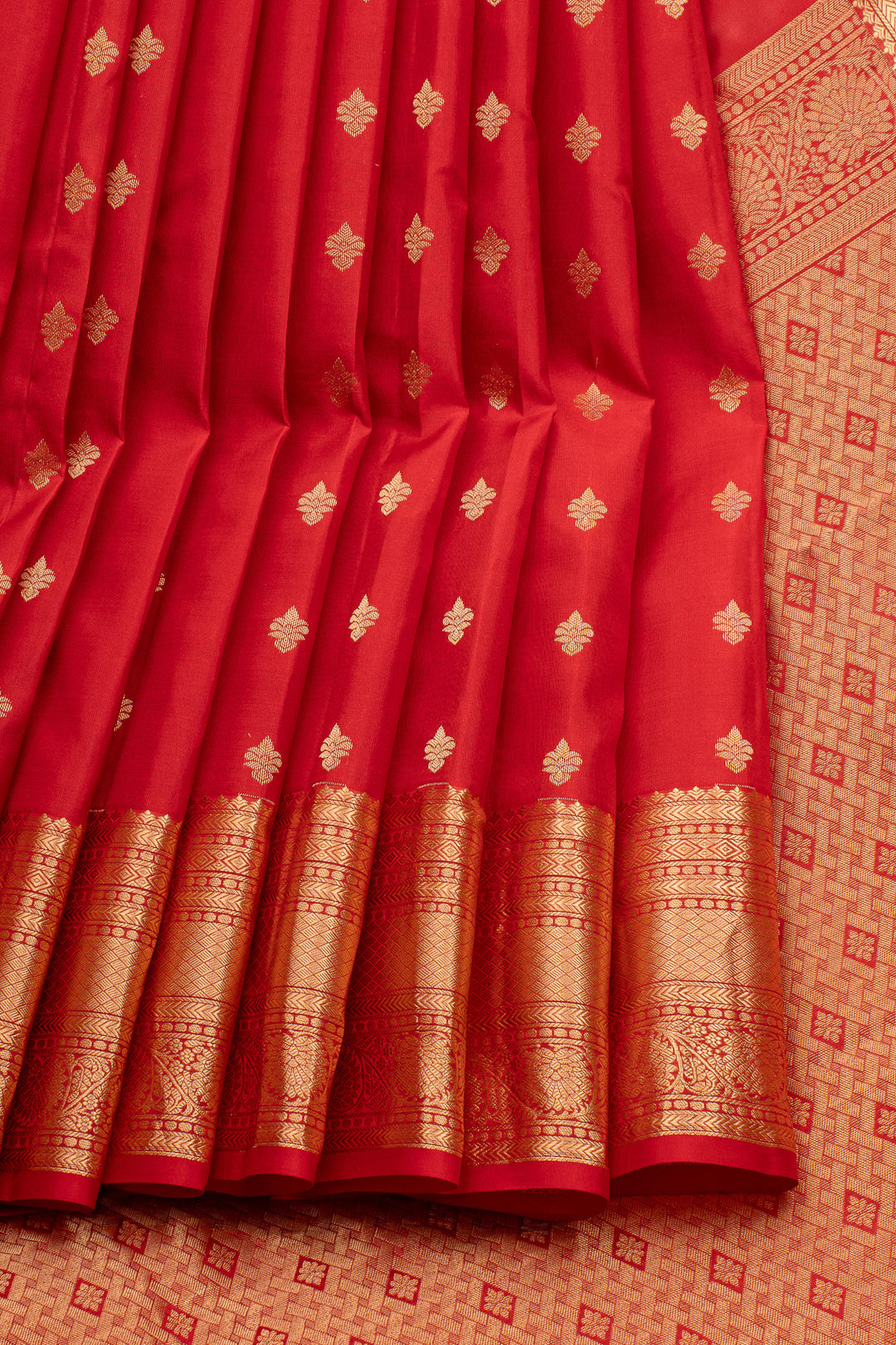 Red Traditional Pure Kanchipuram Silk Saree