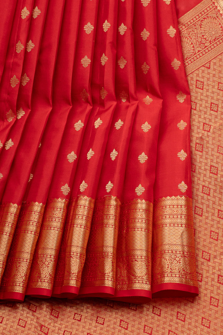 Red Traditional Pure Kanchipuram Silk Saree