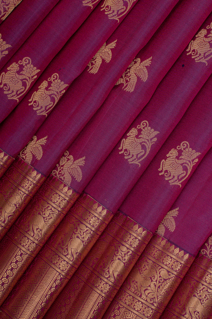 Purple Traditional Pure Kanchipuram Silk Saree