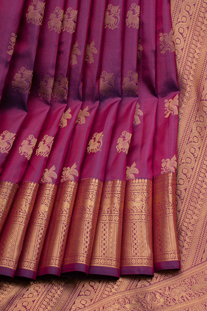 Purple Traditional Pure Kanchipuram Silk Saree