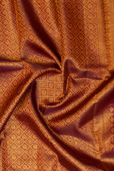 Jamun purple vairaoosi stripes pure kanjivaram silk saree