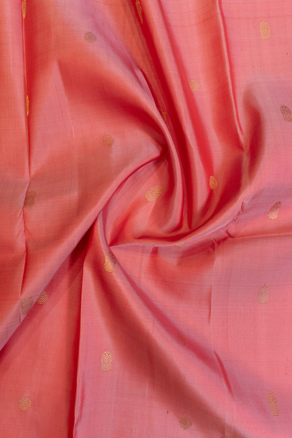 Rose pink and red traditional pure Kanchipuram silk saree