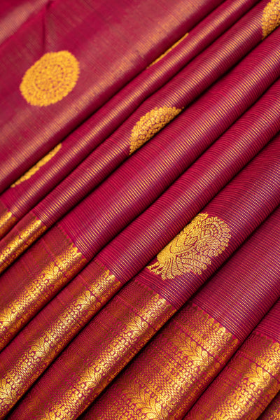 Jamun purple vairaoosi stripes pure kanjivaram silk saree