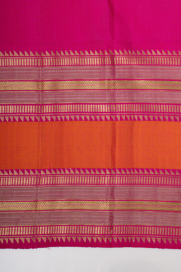 Anandha blue and magenta vintage Kanchipuram silk saree