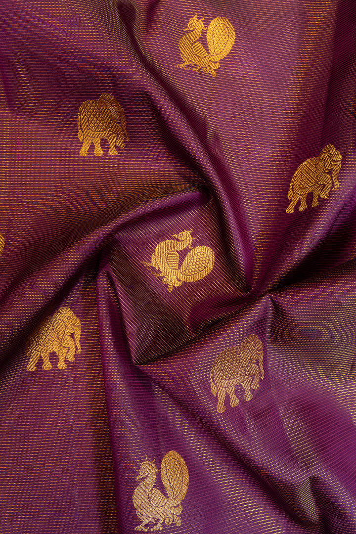 Purple vairaoosi pure Kanchipuram silk saree