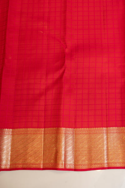 Reddish pink zari brocade pure Kanchipuram silk saree