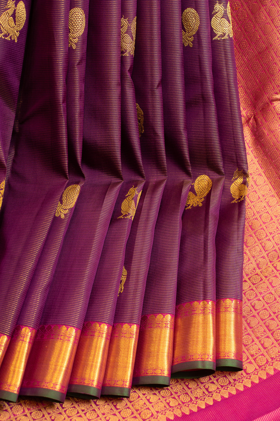 Purple vairaoosi pure Kanchipuram silk saree