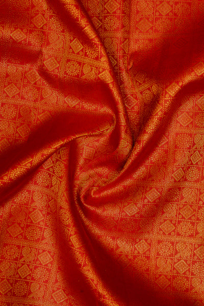 Red Traditional Brocade Pure Kanchipuram Silk Saree 