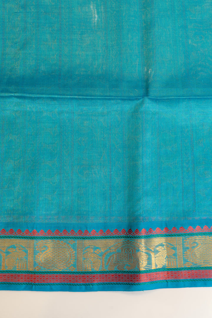 Ms blue pure silk cotton saree