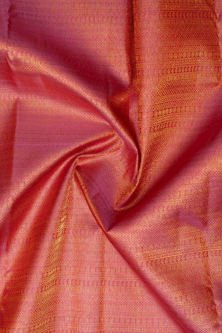 Lotus Pink Brocade Pure Kanchipuram Silk Saree - Clio Silks