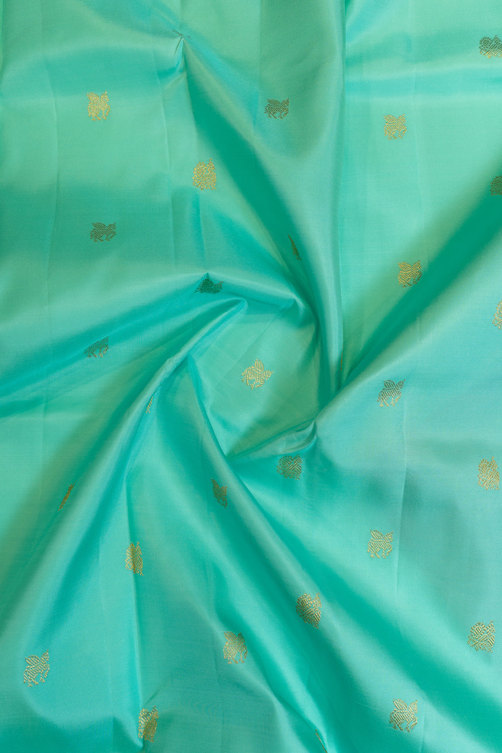 Turquoise blue and purple  pure Kanchipuram silk saree