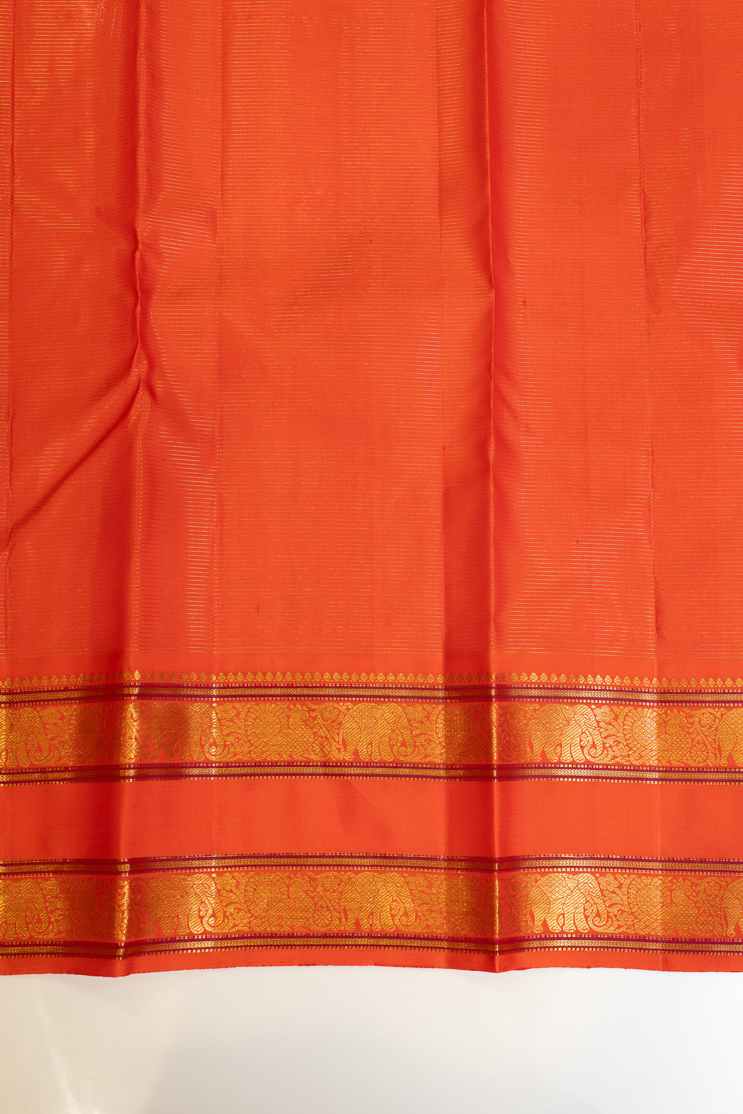 Bottle green and orange vairaoosi pure Kanchipuram silk saree