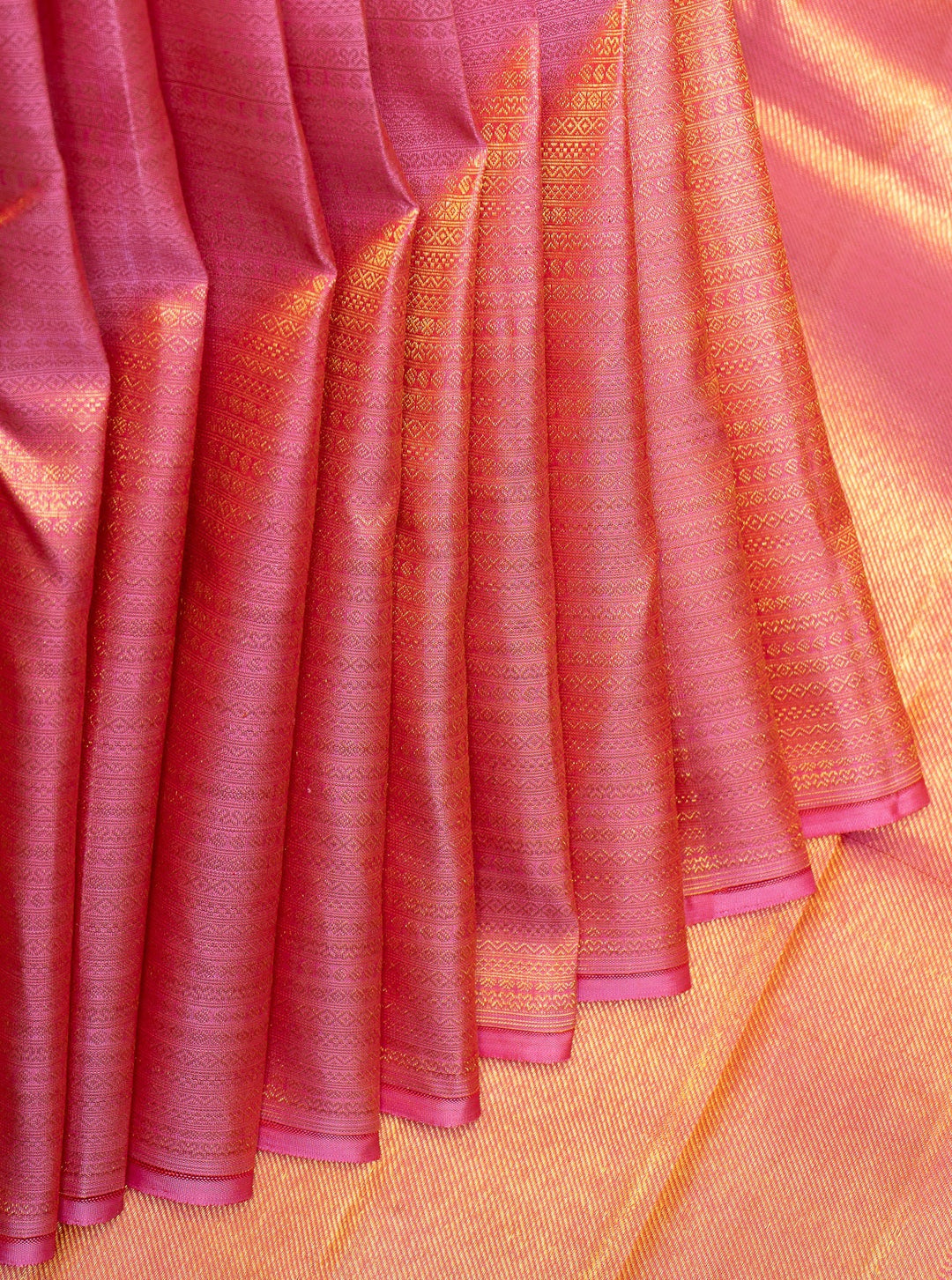 Lotus Pink Brocade Pure Kanchipuram Silk Saree - Clio Silks