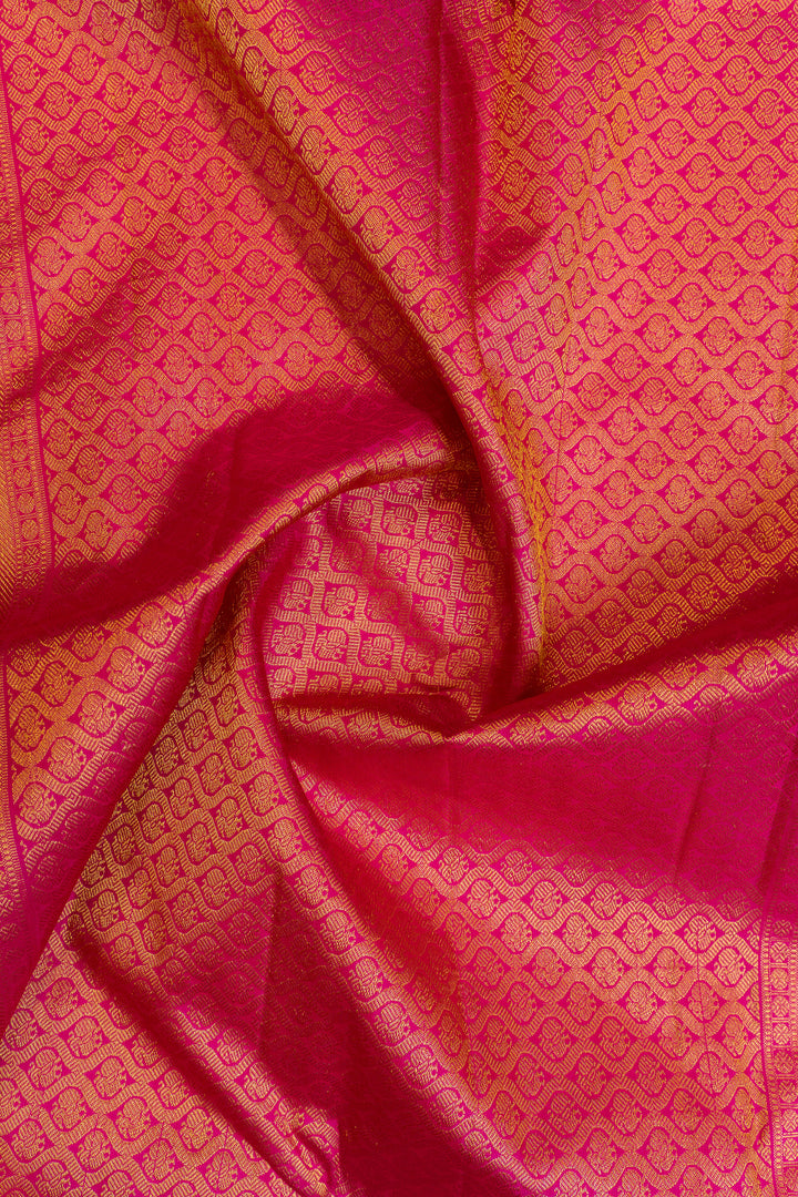 Palum pazhamum multi checks pure Kanchipuram silk saree