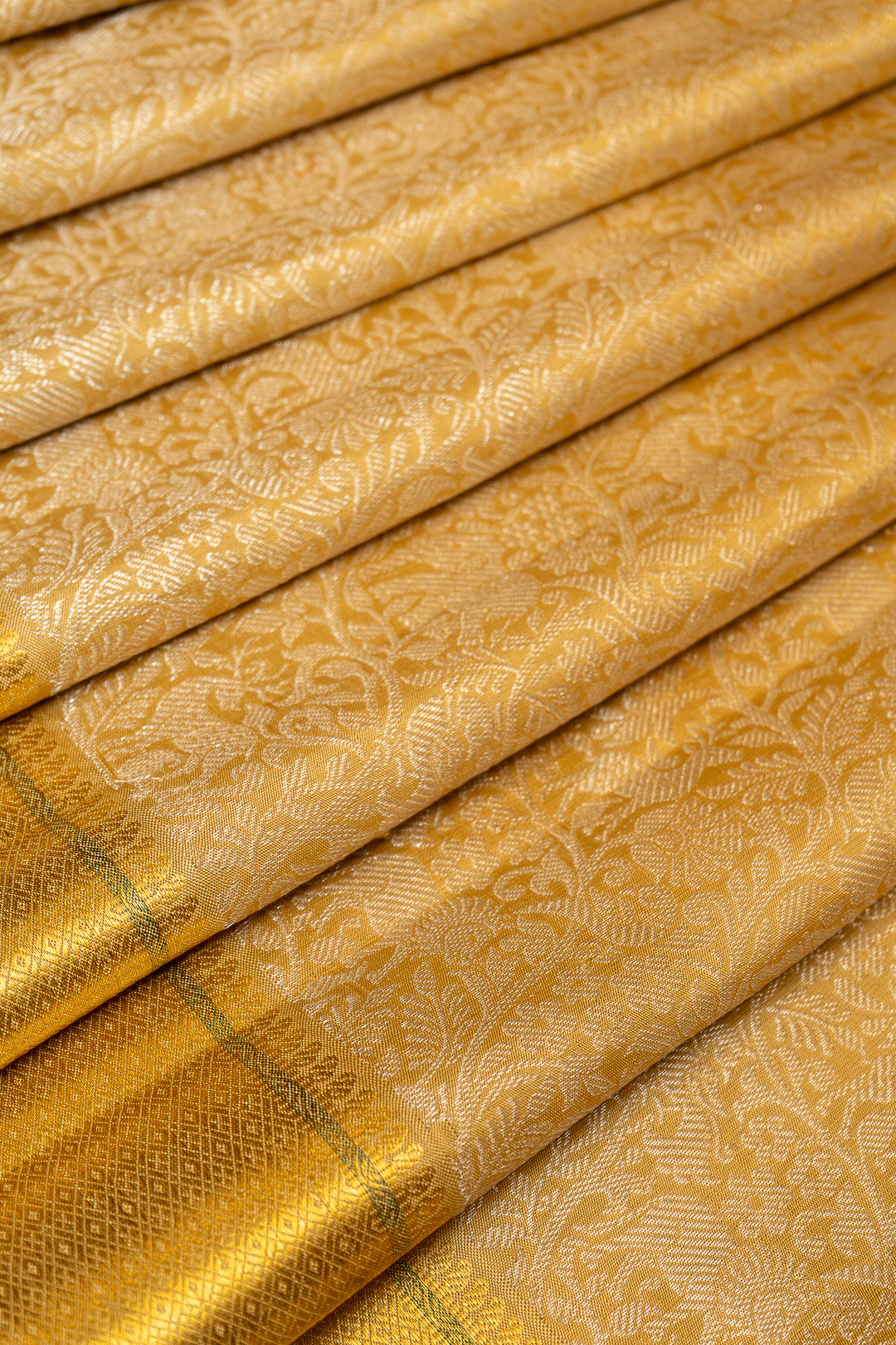 Gold Vanasingaram Brocade Pure Kanchipuram Silk Saree - Clio Silks