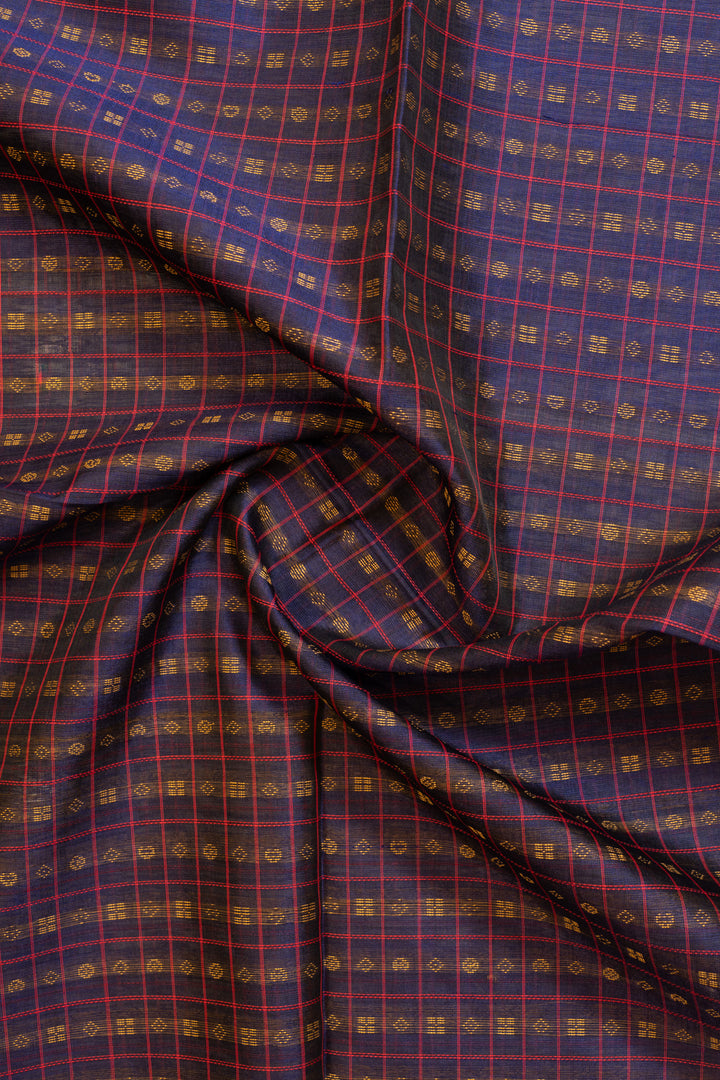 Ink blue lakshadeepam pure silk cotton saree