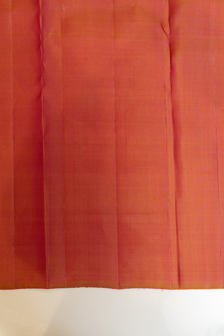 Beige rising 8 Kol pure Kanchipuram silk saree