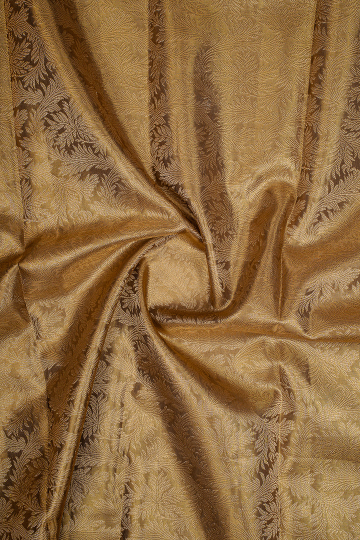 Antique Gold Tissue Brocade Pure Kanchipuram Silk Saree