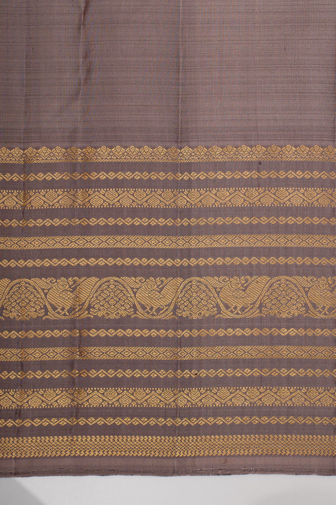Purple and Mauve Varisaipettu Traditional Pure Kanchipuram Silk Sareen