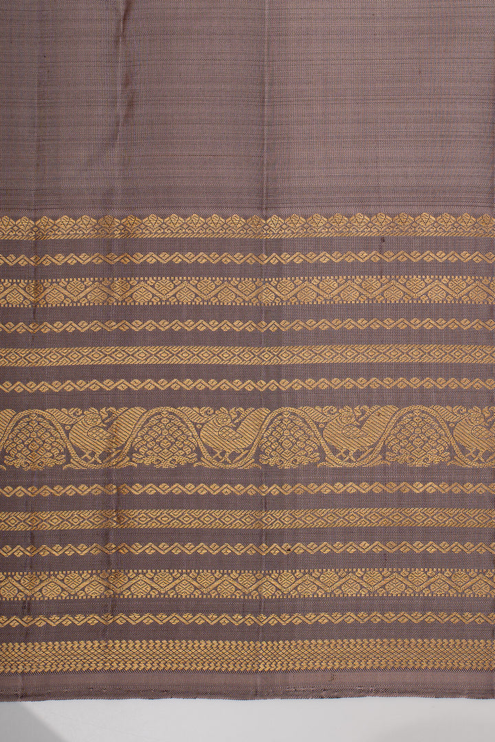 Purple and Mauve Varisaipettu Traditional Pure Kanchipuram Silk Sareen