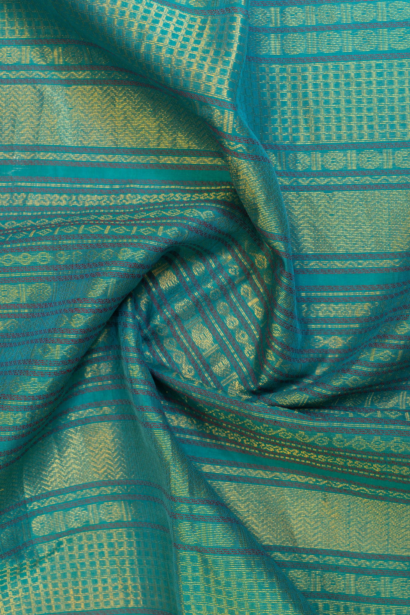 Parrot green thread checks pure silk cotton saree