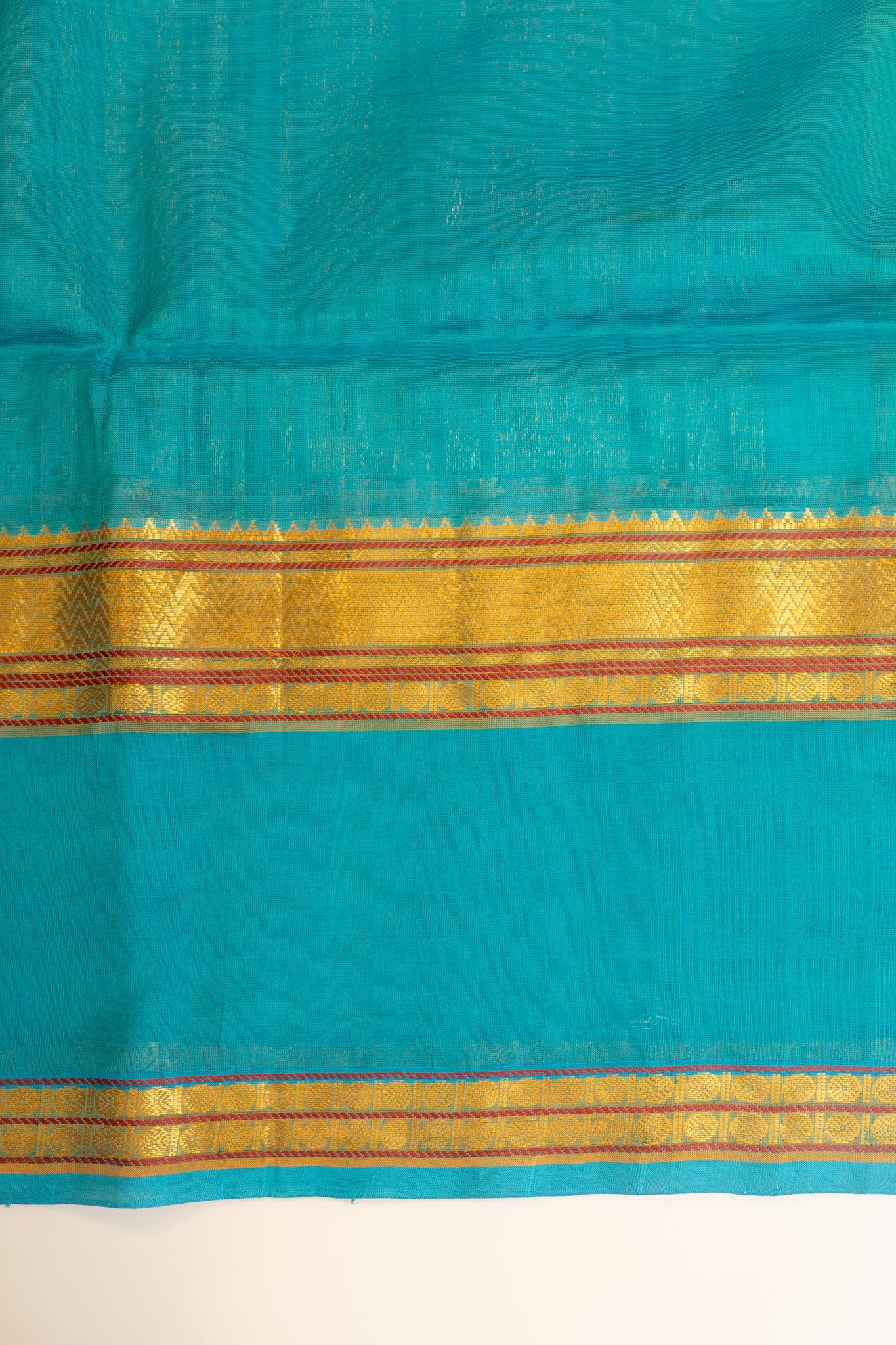 Parrot green thread checks pure silk cotton saree