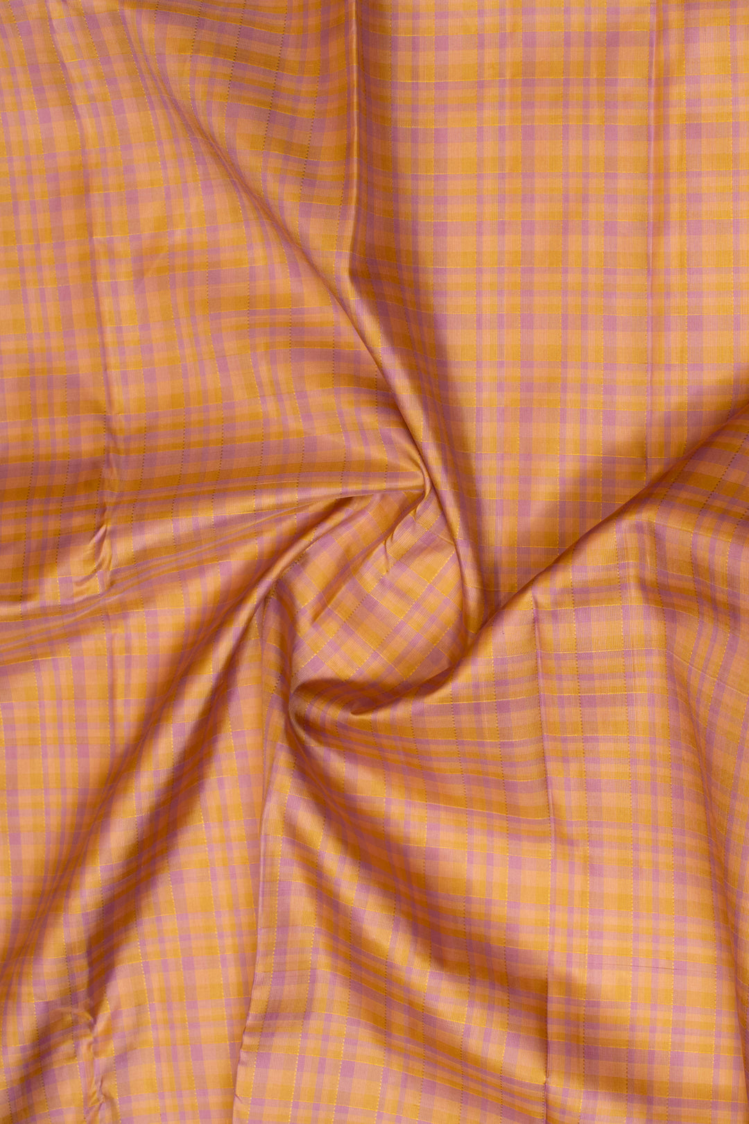 Lilac and pastel checks pure zari Kanchipuram silk saree
