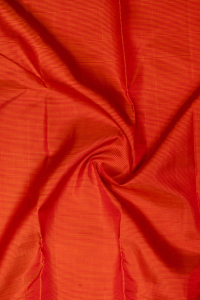 Scarlet Red Stripes Pure Zari Korvai Kanchipuram Silk Saree - Clio Silks