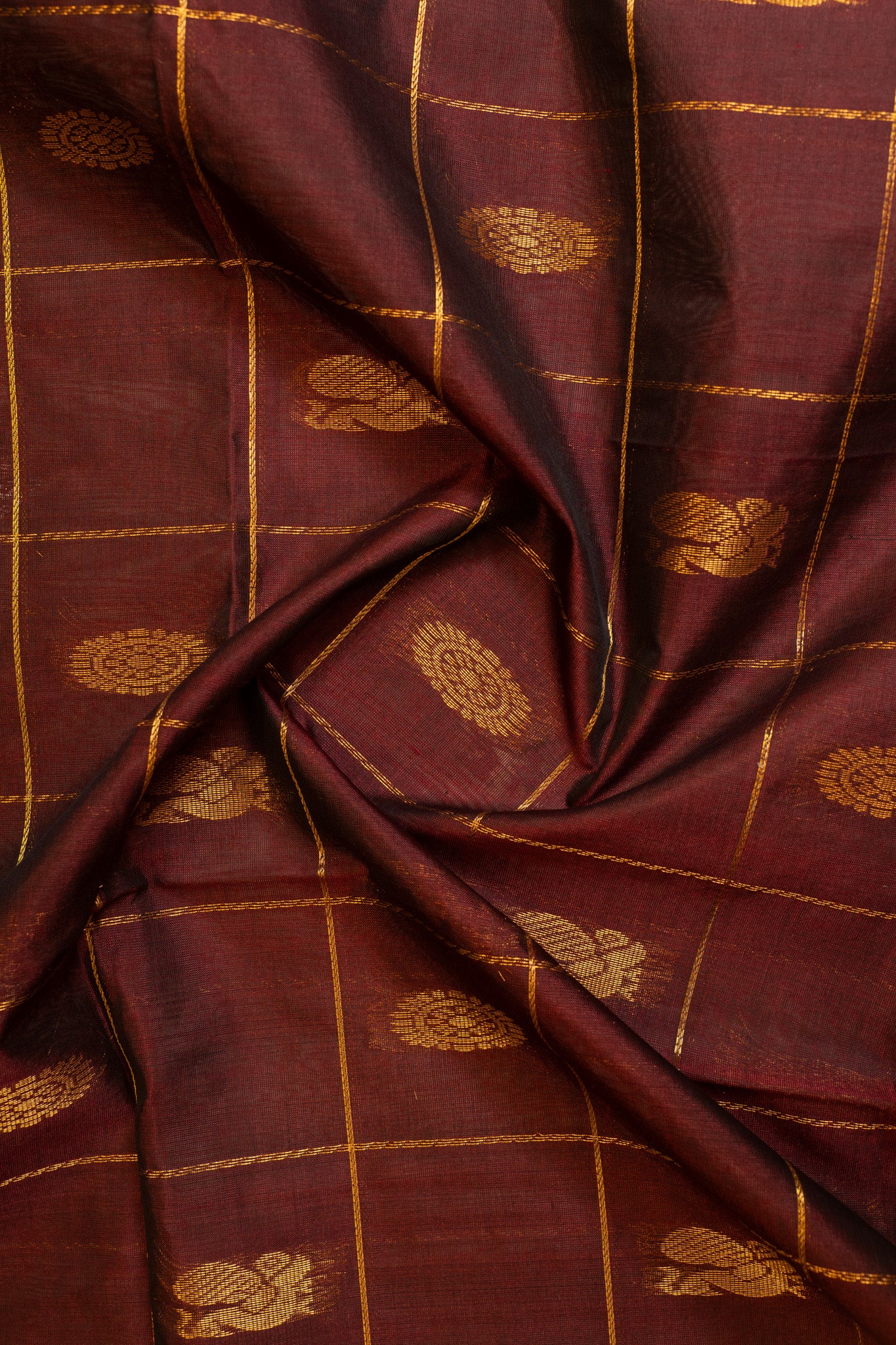 Brown and mustard pure silk cotton saree