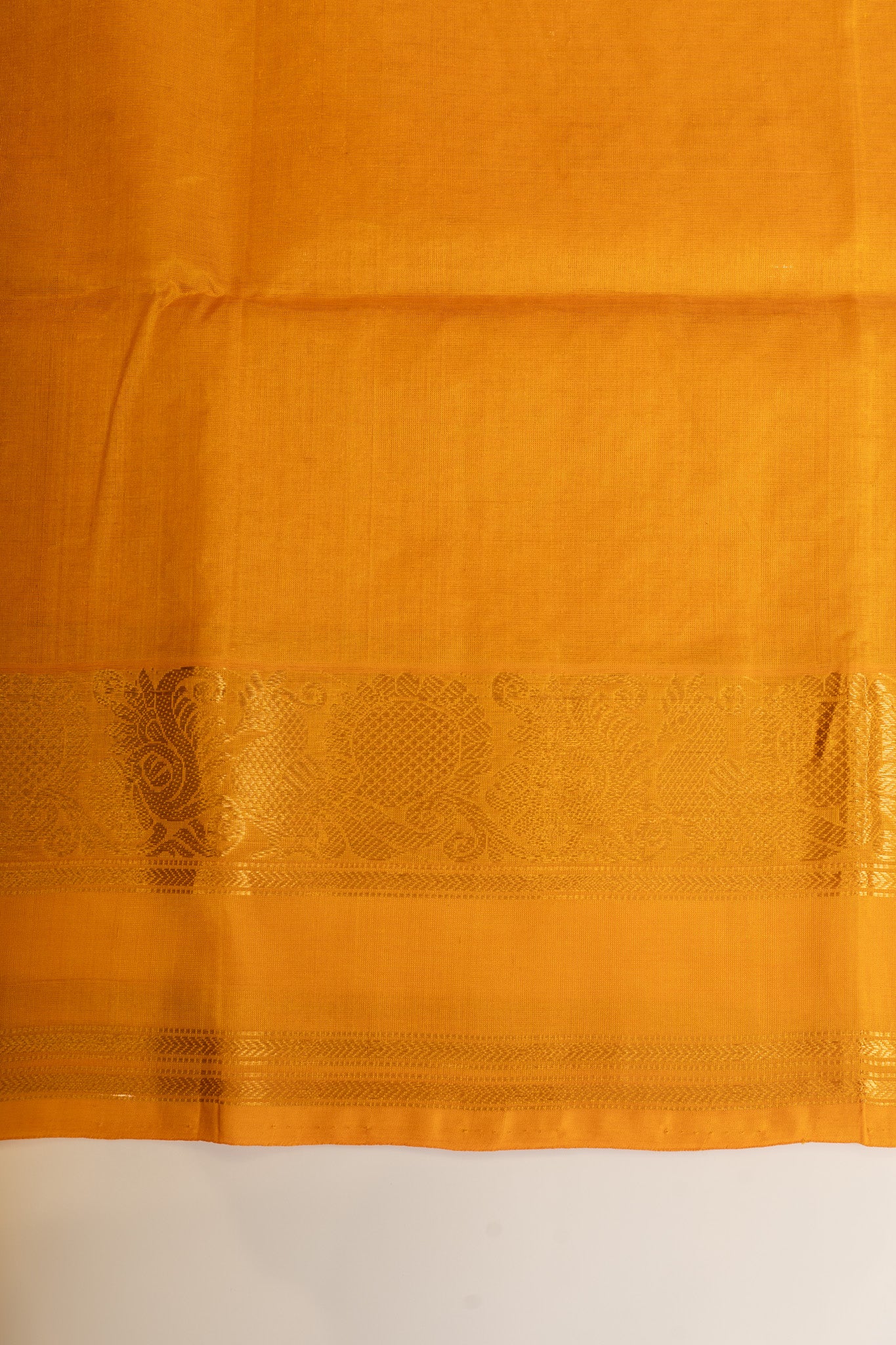 Brown and mustard pure silk cotton saree