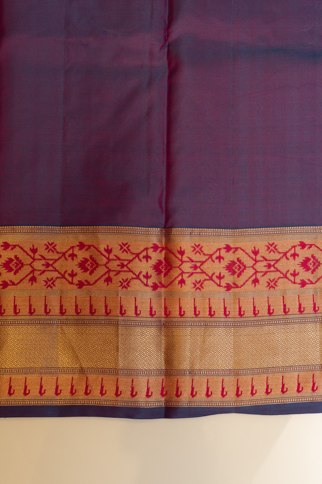 Purple Paithani pure Kanchipuram silk saree