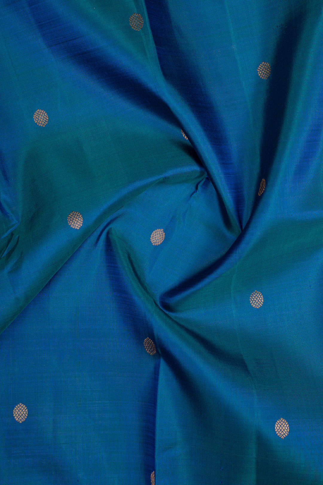 Peacock Blue Traditional Pure Kanchipuram Silk Saree