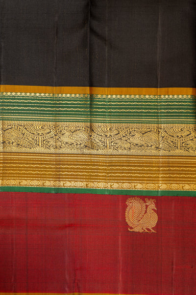 Maroon Traditional Pure Zari Kanchipuram Silk Saree - Clio Silks