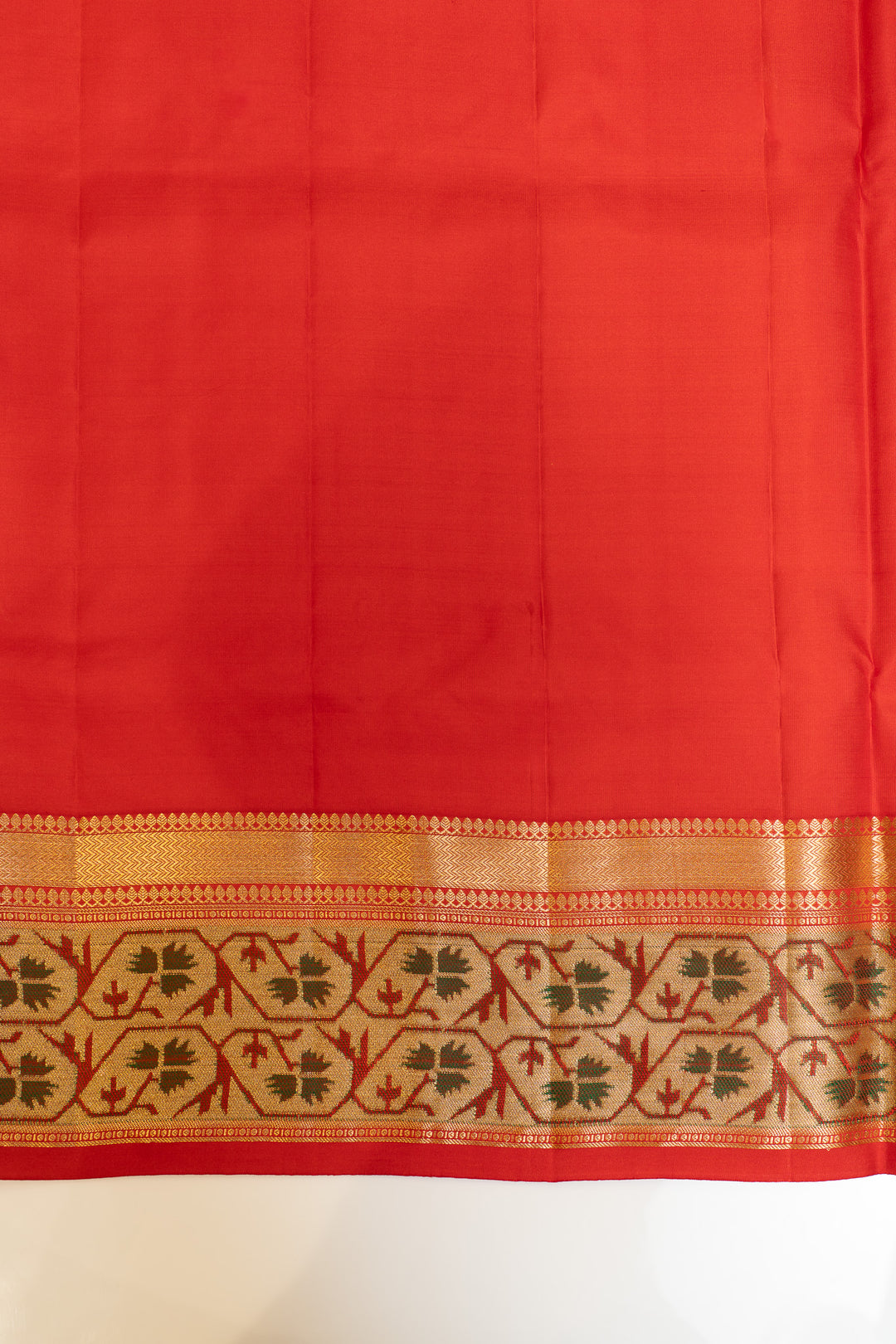 Orange Paithani pure Kanchipuram silk saree