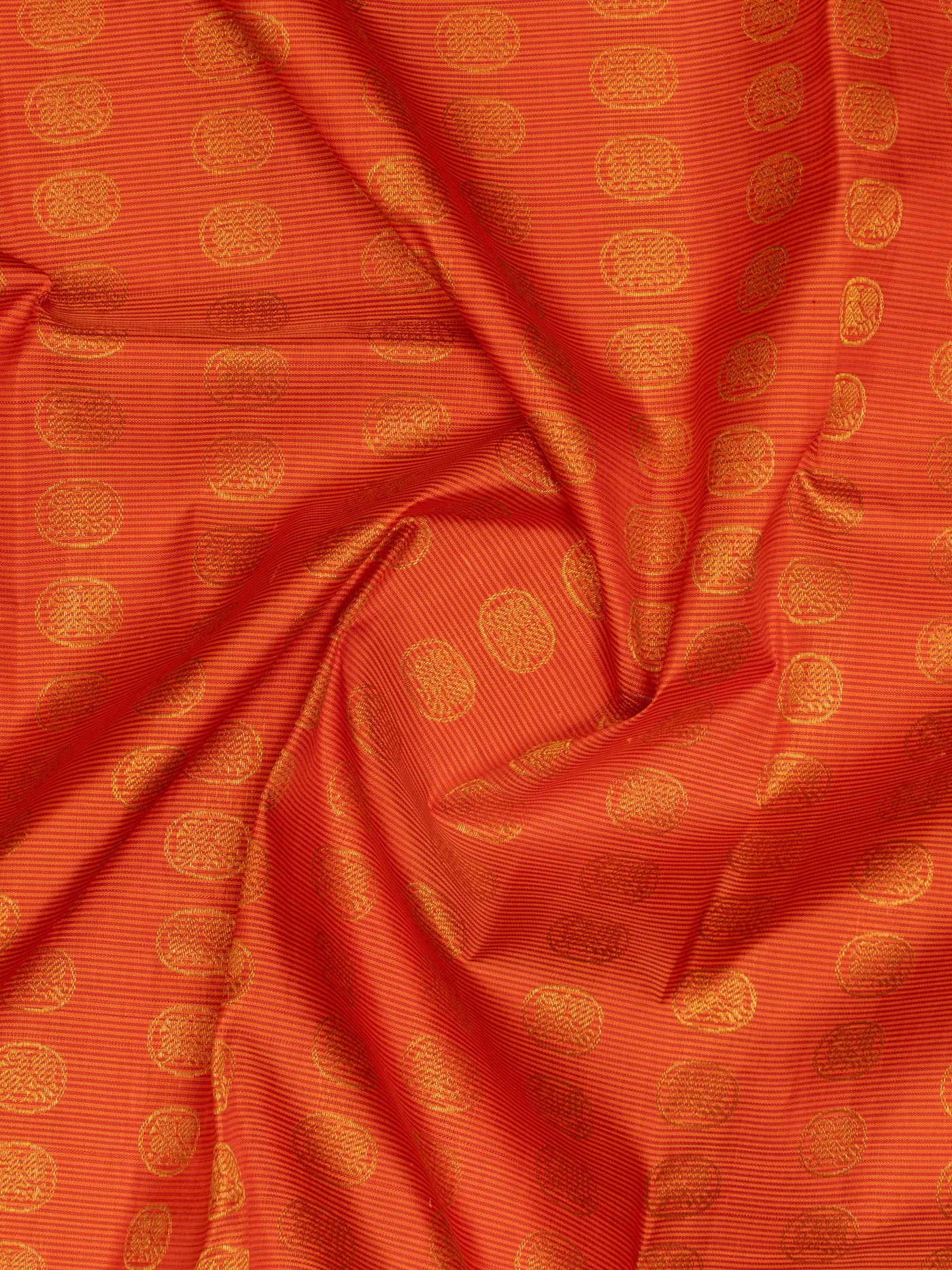 Rust orange and ivory pure zari Kanchipuram silk saree