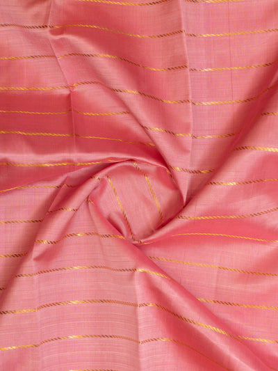 Baby pink and red big border Kanchipuram silk saree