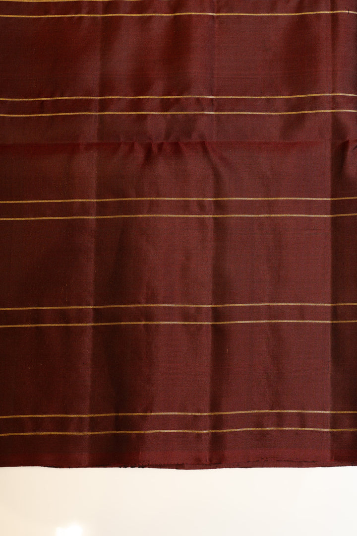 Brown fabric with gold stripes on a white background