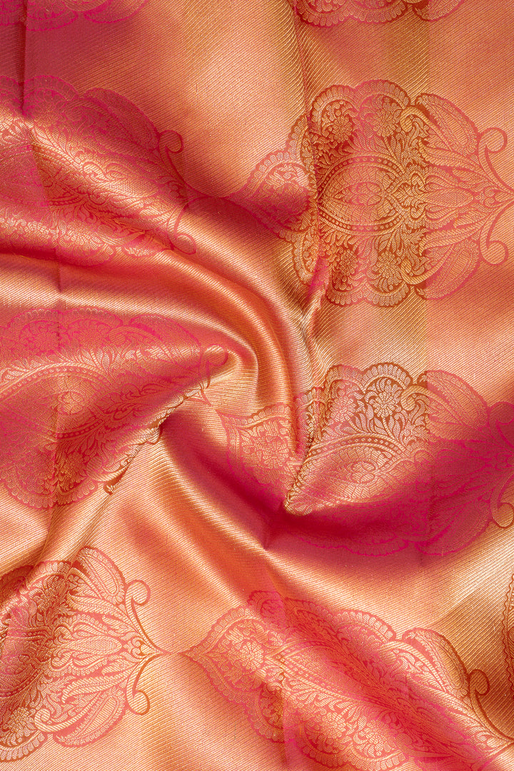 Mustard Yellow Zari Brocade Kanchipuram Silk Saree - Clio Silks