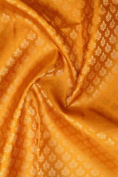 Mustard Yellow Zari Brocade Kanchipuram Silk Saree - Clio Silks